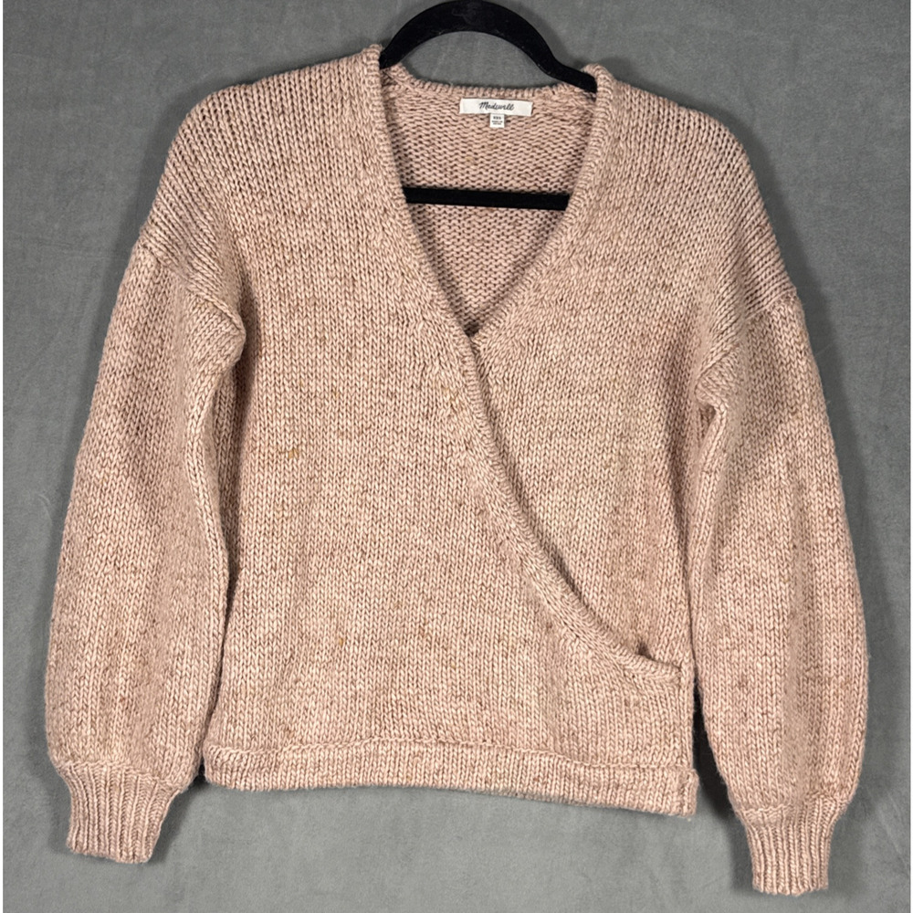 Madewell Womens Beresford Wrap-Front Pullover Sweater Size XXS Marled Wisteria